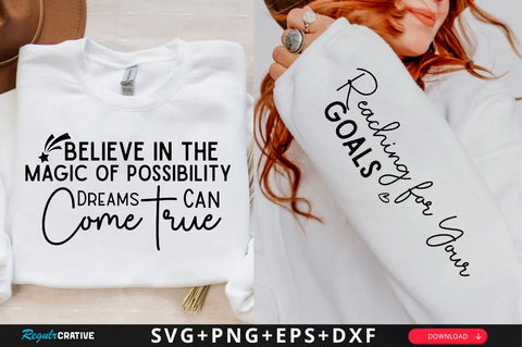 Believe in the Magic of Possibility Dreams Sleeve SVG Design, Inspirational sleeve SVG, Motivational Sleeve SVG Design, Positive Sleeve SVG SVG Regulrcrative 