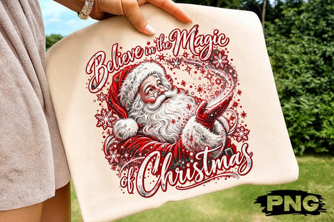Believe In The Magic Santa Christmas PNG SVG DesignDestine 