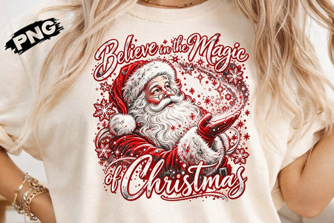 Believe In The Magic Santa Christmas PNG SVG DesignDestine 