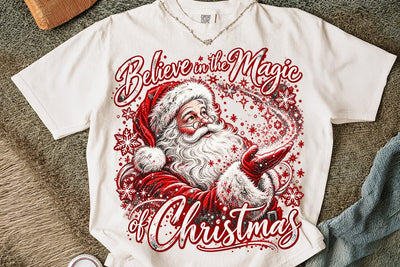 Believe In The Magic Santa Christmas PNG SVG DesignDestine 