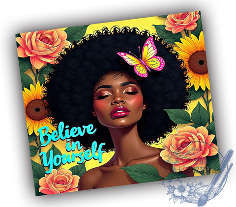 Believe in Yourself 20oz Tumbler Wrap, Positive Affirmation 20oz Tumbler, Sublimation Wrap, Motivational Tumbler, Inspirational Gift, Self-Care Gift Sublimation ToriDesigns 