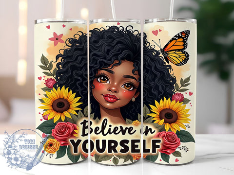 Believe in Yourself 20oz Tumbler Wrap, Positive Affirmation 20oz Tumbler, Sublimation Wrap, Motivational Tumbler, Inspirational Gift, Self-Care Gift Sublimation ToriDesigns 