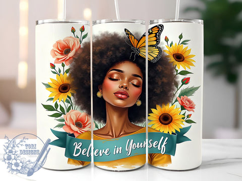 Believe in Yourself 20oz Tumbler Wrap, Positive Affirmation 20oz Tumbler, Sublimation Wrap, Motivational Tumbler, Inspirational Gift, Self-Care Gift Sublimation ToriDesigns 