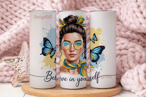 Believe In Yourself 20oz Tumbler Wrap Sublimation DesignSVG 
