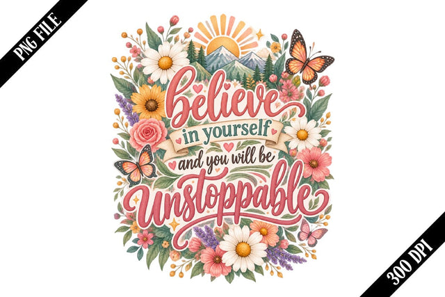 believe in yourself and you will be unstoppable PNG Designs Sublimation shah alam 