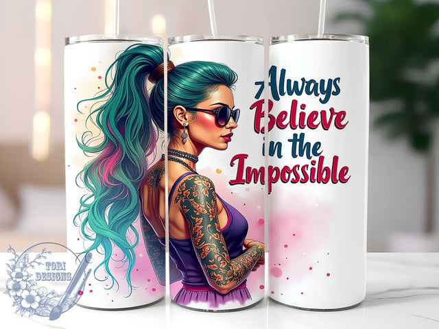 Believe in Yourself, Inspirational Tumbler, Motivational Quotes, Positive Mindset, 20oz Sublimation, Digital Tumbler Wrap, Empowering Gifts Sublimation ToriDesigns 