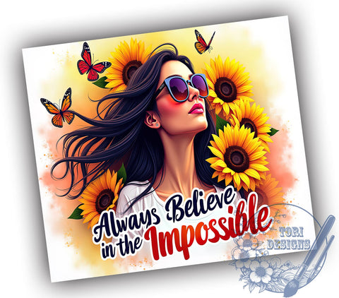 Believe in Yourself, Inspirational Tumbler, Motivational Quotes, Positive Mindset, 20oz Sublimation, Digital Tumbler Wrap, Empowering Gifts Sublimation ToriDesigns 