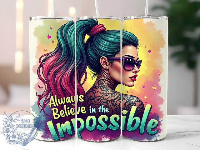 Believe in Yourself, Inspirational Tumbler, Motivational Quotes, Positive Mindset, 20oz Sublimation, Digital Tumbler Wrap, Empowering Gifts Sublimation ToriDesigns 