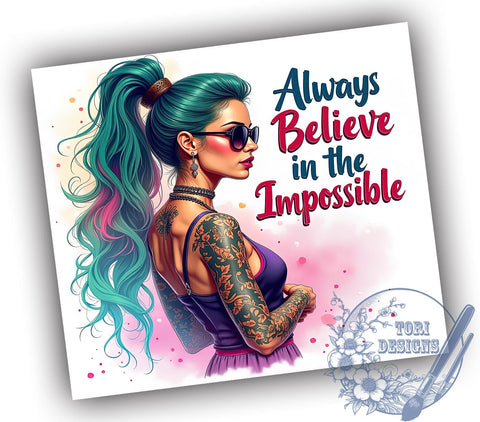 Believe in Yourself, Inspirational Tumbler, Motivational Quotes, Positive Mindset, 20oz Sublimation, Digital Tumbler Wrap, Empowering Gifts Sublimation ToriDesigns 