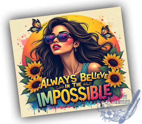 Believe in Yourself, Inspirational Tumbler, Motivational Quotes, Positive Mindset, 20oz Sublimation, Digital Tumbler Wrap, Empowering Gifts Sublimation ToriDesigns 