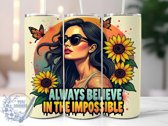 Believe in Yourself, Inspirational Tumbler, Motivational Quotes, Positive Mindset, 20oz Sublimation, Digital Tumbler Wrap, Empowering Gifts Sublimation ToriDesigns 