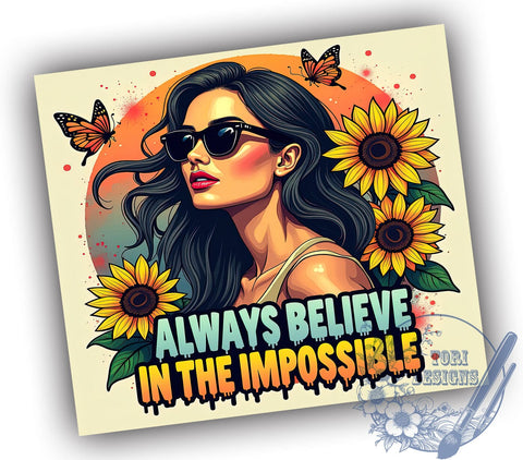 Believe in Yourself, Inspirational Tumbler, Motivational Quotes, Positive Mindset, 20oz Sublimation, Digital Tumbler Wrap, Empowering Gifts Sublimation ToriDesigns 