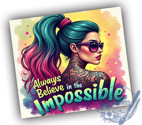 Believe in Yourself, Inspirational Tumbler, Motivational Quotes, Positive Mindset, 20oz Sublimation, Digital Tumbler Wrap, Empowering Gifts Sublimation ToriDesigns 