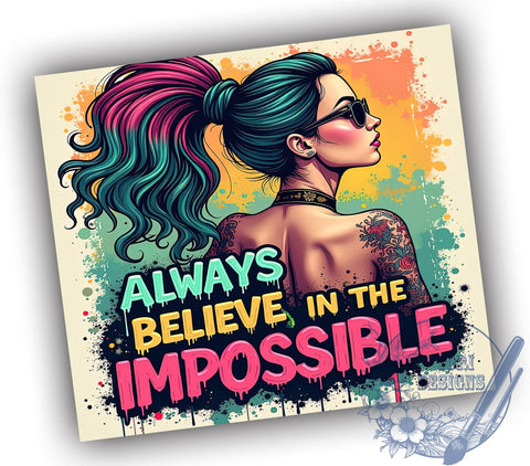 Believe in Yourself, Inspirational Tumbler, Motivational Quotes, Positive Mindset, 20oz Sublimation, Digital Tumbler Wrap, Empowering Gifts Sublimation ToriDesigns 