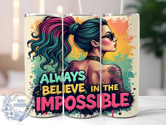 Believe in Yourself, Inspirational Tumbler, Motivational Quotes, Positive Mindset, 20oz Sublimation, Digital Tumbler Wrap, Empowering Gifts Sublimation ToriDesigns 