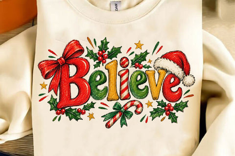 Believe PNG, Funny Christmas PNG, Santa Sublimation SVGista 
