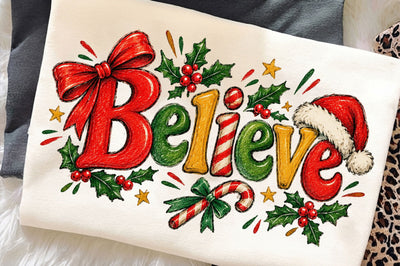 Believe PNG, Funny Christmas PNG, Santa Sublimation SVGista 