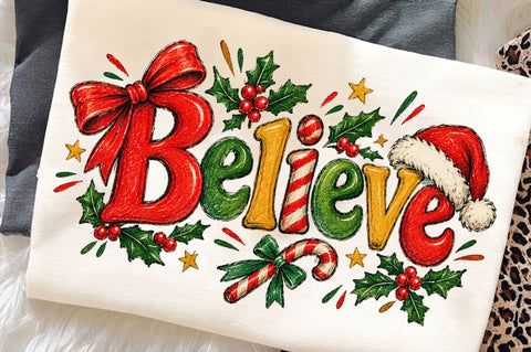 Believe PNG, Funny Christmas PNG, Santa Sublimation SVGista 