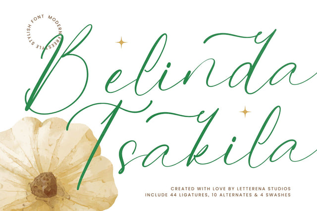 Belinda Tsakila - Modern Freestyle Stylish Font Letterena Studios 