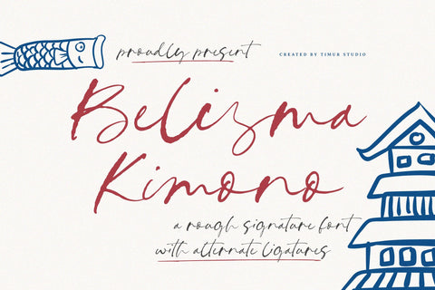 Belisma Kimono - Rough Signature Font Font Timur type 