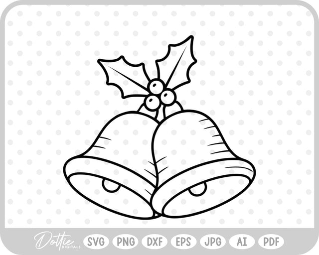 Bell Christmas Wedding Bell SVG DottieDigitals 