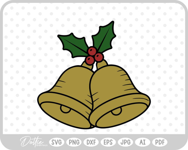 Bell Christmas Wedding Bell SVG DottieDigitals 
