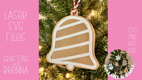 Bell Cookie Ornament Laser SVG SVG Crafting With Brenna 