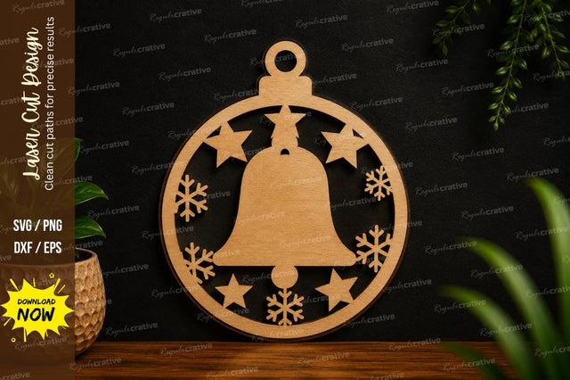 Bell Ornament Frame SVG Laser Cut Svg Design SVG Regulrcrative 