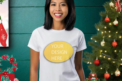 Bella Canvas 3001 Model Christmas Mockup Mock Up Photo Creativeart88 