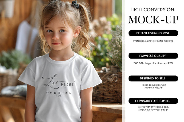 Bella Canvas 3001T Kids Apparel Template Mockup JPG Mock Up Photo BijouBay 