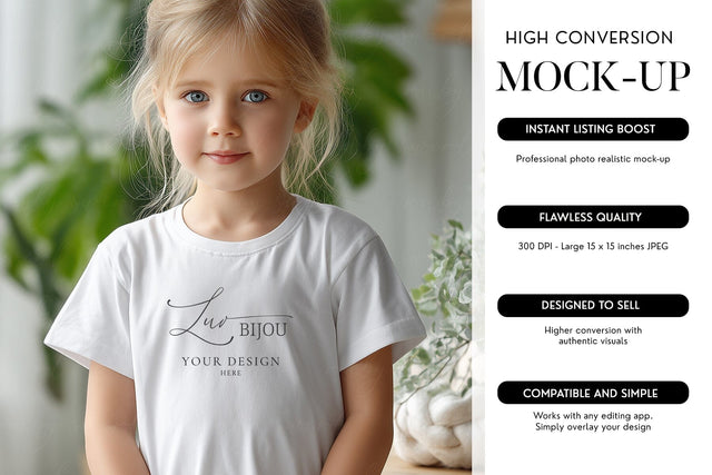 Bella Canvas 3001T Kids Sublimation Mockup Digital Template Mock Up Photo BijouBay 