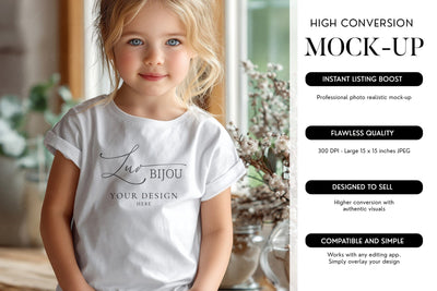 Bella Canvas 3001T Kids T-Shirt Mockup JPG Digital File Mock Up Photo BijouBay 