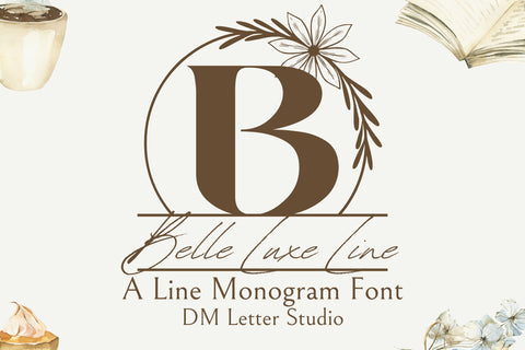 Belle Luxe Line Monogram Font Dm Letter Studio 