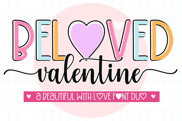 Beloved Valentine Font Duo Font Studio Natural Ink 