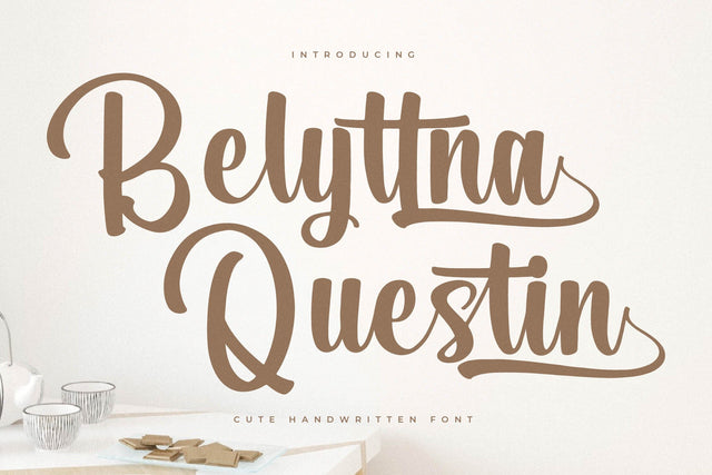 Belyttna Questin - Cute Handwritten Font Font Letterena Studios 
