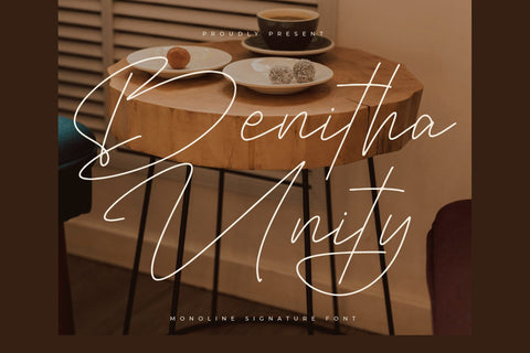 Benitha Unity - Monoline Signature Script Font Letterena Studios 