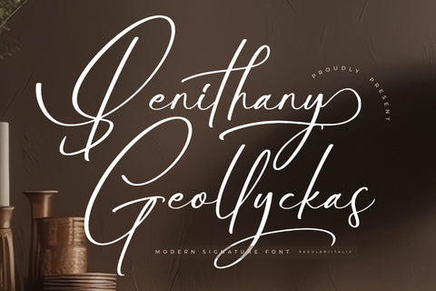Benithany Geollyckas - Modern Signature Font Font Letterena Studios 