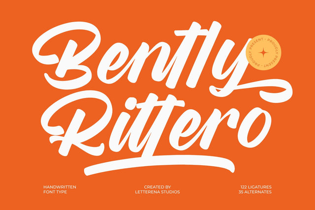 Bently Rittero - Handwritten Font Font Letterena Studios 