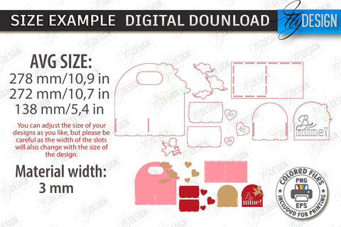 Bento Cake and Flower Holders Laser Cut Bundle | Gift Boxes | Mini Cake Boxes | Bouquet Boxes | Present | Cake Hamper Stands | Flower Boxes with Handle | CNC Files SVG Fly Design 