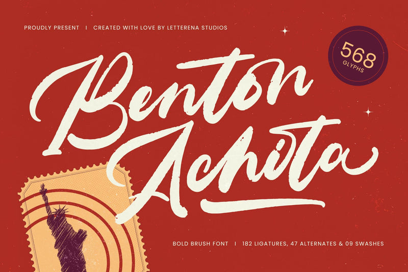 Benton Achita - Bold Brush Font Font Letterena Studios 