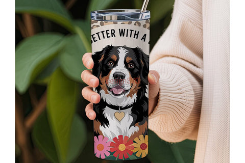Bernese Mountain Dog 20oz Tumbler Wrap Sublimation DesignSVG 