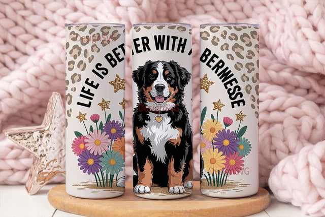 Bernese Mountain Dog 20oz Tumbler Wrap Sublimation DesignSVG 