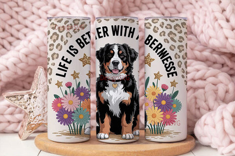 Bernese Mountain Dog 20oz Tumbler Wrap Sublimation DesignSVG 