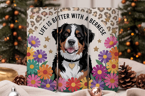 Bernese Mountain Dog 20oz Tumbler Wrap Sublimation DesignSVG 