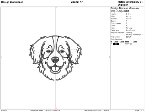 Bernese Mountain Dog Embroidery File Embroidery/Applique DESIGNS Stitched Haus 