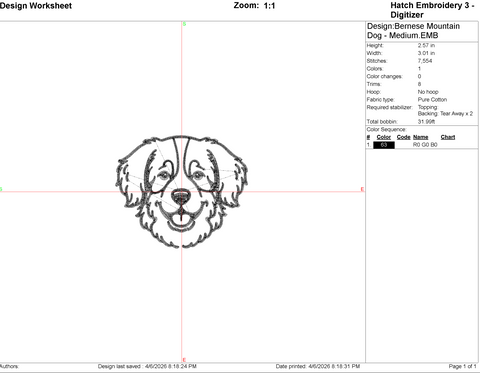 Bernese Mountain Dog Embroidery File Embroidery/Applique DESIGNS Stitched Haus 