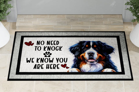 Bernese Mountain Dog No Need To Knock Doormat Sublimation Sublimation BijouBay 