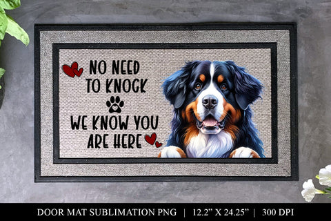 Bernese Mountain Dog No Need To Knock Doormat Sublimation Sublimation BijouBay 