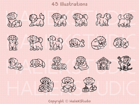 Bernese Mountain Dog SVG Design Set SVG HalieKStudio 