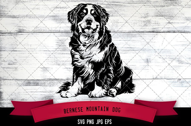 Bernese Mountain Dog SVG, Dog SVG, Logo - Digital Download with Commercial License for Cricut, Silhouette, Scan N Cut Crafting SVG Loveleen Kaur 